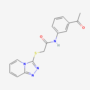 molecular formula C16H14N4O2S B2743978 2-([1,2,4]三唑并[4,3-a]吡啶-3-基硫)-N-(3-乙酰基苯基)乙酰胺 CAS No. 301683-76-1