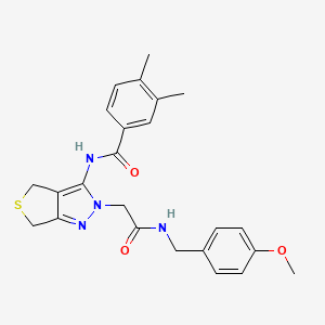 N-(2-(2-((4-methoxybenzyl)amino)-2-oxoethyl)-4,6-dihydro-2H-thieno[3,4-c]pyrazol-3-yl)-3,4-dimethylbenzamide
