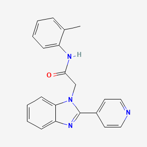 molecular formula C21H18N4O B2743986 2-(2-(pyridin-4-yl)-1H-benzo[d]imidazol-1-yl)-N-(o-tolyl)acetamide CAS No. 1105215-58-4