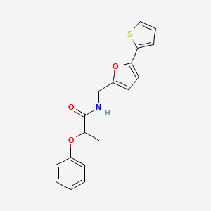 2-phenoxy-N-((5-(thiophen-2-yl)furan-2-yl)methyl)propanamide