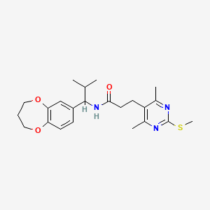 N-[1-(3,4-dihydro-2H-1,5-benzodioxepin-7-yl)-2-methylpropyl]-3-[4,6-dimethyl-2-(methylsulfanyl)pyrimidin-5-yl]propanamide