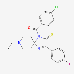 1-(4-Chlorobenzoyl)-8-ethyl-3-(4-fluorophenyl)-1,4,8-triazaspiro[4.5]dec-3-ene-2-thione