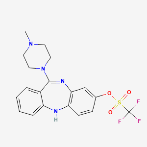 molecular formula C19H19F3N4O3S B2744001 11-(4-Methylpiperazino)-5H-dibenzo[b,e][1,4]diazepin-8-ol trifluoromethanesulfonate CAS No. 183140-96-7
