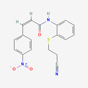 (Z)-N-(2-((2-cyanoethyl)thio)phenyl)-3-(4-nitrophenyl)acrylamide