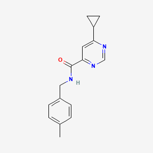molecular formula C16H17N3O B2744014 6-Cyclopropyl-N-[(4-methylphenyl)methyl]pyrimidine-4-carboxamide CAS No. 2380175-89-1