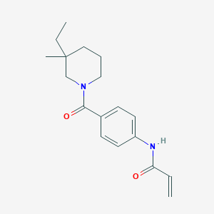 molecular formula C18H24N2O2 B2744019 N-[4-(3-Ethyl-3-methylpiperidine-1-carbonyl)phenyl]prop-2-enamide CAS No. 2361733-70-0