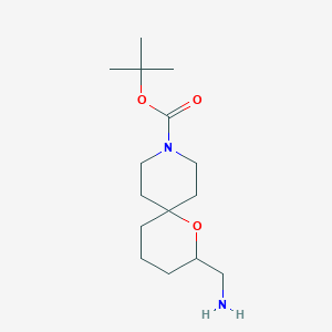 molecular formula C15H28N2O3 B2744025 Tert-butyl 2-(aminomethyl)-1-oxa-9-azaspiro[5.5]undecane-9-carboxylate CAS No. 2147868-82-2