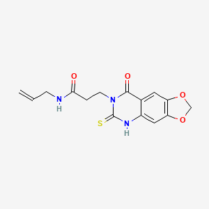 3-{8-oxo-6-sulfanylidene-2H,5H,6H,7H,8H-[1,3]dioxolo[4,5-g]quinazolin-7-yl}-N-(prop-2-en-1-yl)propanamide