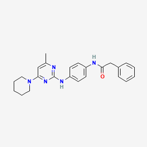N-(4-((4-methyl-6-(piperidin-1-yl)pyrimidin-2-yl)amino)phenyl)-2-phenylacetamide