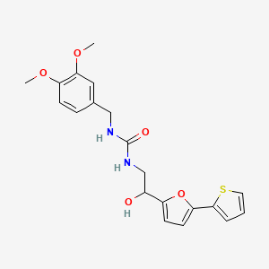 1-[(3,4-Dimethoxyphenyl)methyl]-3-[2-hydroxy-2-(5-thiophen-2-ylfuran-2-yl)ethyl]urea