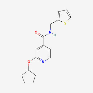 molecular formula C16H18N2O2S B2744043 2-(cyclopentyloxy)-N-(thiophen-2-ylmethyl)isonicotinamide CAS No. 2034392-60-2