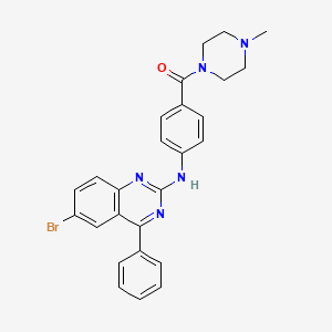 molecular formula C26H24BrN5O B2744044 (4-((6-溴-4-苯基喹唑啉-2-基)氨基)苯基)(4-甲基哌嗪-1-基)甲酮 CAS No. 327979-81-7