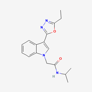 molecular formula C17H20N4O2 B2744060 2-(3-(5-ethyl-1,3,4-oxadiazol-2-yl)-1H-indol-1-yl)-N-isopropylacetamide CAS No. 1171414-66-6