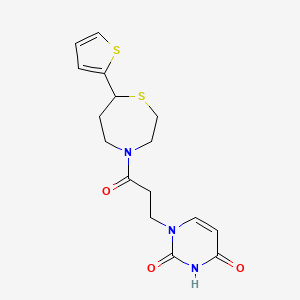 1-(3-oxo-3-(7-(thiophen-2-yl)-1,4-thiazepan-4-yl)propyl)pyrimidine-2,4(1H,3H)-dione