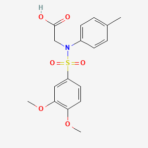 molecular formula C17H19NO6S B2744066 N-[(3,4-二甲氧基苯基)磺酰]-N-(4-甲基苯基)甘氨酸 CAS No. 333357-43-0