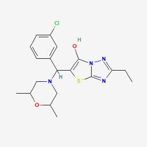 molecular formula C19H23ClN4O2S B2744072 5-((3-Chlorophenyl)(2,6-dimethylmorpholino)methyl)-2-ethylthiazolo[3,2-b][1,2,4]triazol-6-ol CAS No. 1008230-53-2