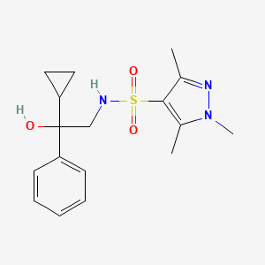 molecular formula C17H23N3O3S B2744073 N-(2-环丙基-2-羟基-2-苯乙基)-1,3,5-三甲基-1H-嘧啶-4-磺酰胺 CAS No. 1448057-19-9