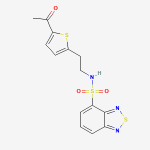 molecular formula C14H13N3O3S3 B2744075 N-(2-(5-acetylthiophen-2-yl)ethyl)benzo[c][1,2,5]thiadiazole-4-sulfonamide CAS No. 2034562-71-3