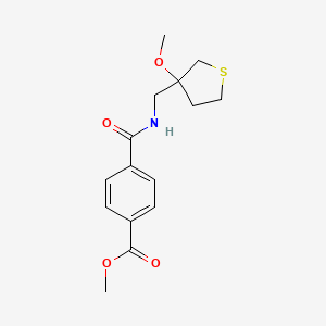 molecular formula C15H19NO4S B2744078 Methyl 4-(((3-methoxytetrahydrothiophen-3-yl)methyl)carbamoyl)benzoate CAS No. 1448065-84-6