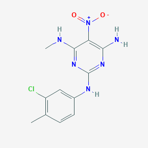 N2-(3-chloro-4-methylphenyl)-N4-methyl-5-nitropyrimidine-2,4,6-triamine