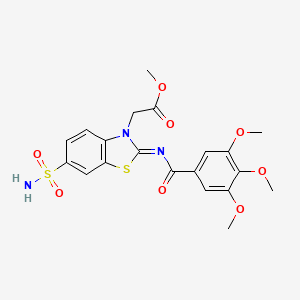 Methyl 2-[6-sulfamoyl-2-(3,4,5-trimethoxybenzoyl)imino-1,3-benzothiazol-3-yl]acetate