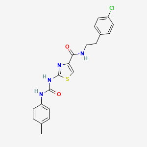 molecular formula C20H19ClN4O2S B2744085 N-(4-chlorophenethyl)-2-(3-(p-tolyl)ureido)thiazole-4-carboxamide CAS No. 955660-13-6