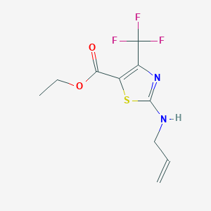 molecular formula C10H11F3N2O2S B2744088 Ethyl 2-(allylamino)-4-(trifluoromethyl)thiazole-5-carboxylate CAS No. 886497-67-2