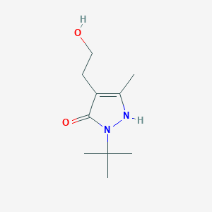 molecular formula C10H18N2O2 B2744092 2-(叔丁基)-4-(2-羟乙基)-5-甲基-1,2-二氢-3H-吡唑-3-酮 CAS No. 861210-08-4