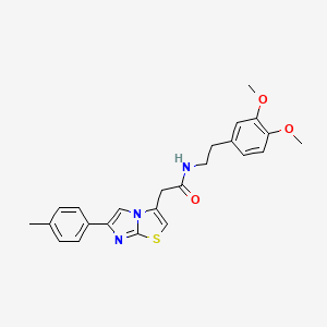 molecular formula C24H25N3O3S B2744094 N-(3,4-二甲氧基苯乙基)-2-(6-(对甲苯)咪唑并[2,1-b]噻唑-3-基)乙酰胺 CAS No. 897463-01-3