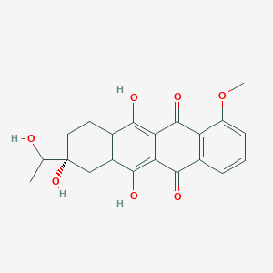 molecular formula C21H20O7 B027441 (8R)-7,8,9,10-Tetrahydro-6,8,11-trihydroxy-8-(1-hydroxyethyl)-1-methoxy-5,12-naphthacenedione CAS No. 210837-87-9