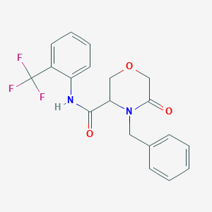 4-benzyl-5-oxo-N-[2-(trifluoromethyl)phenyl]morpholine-3-carboxamide