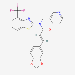 (E)-3-(benzo[d][1,3]dioxol-5-yl)-N-(pyridin-3-ylmethyl)-N-(4-(trifluoromethyl)benzo[d]thiazol-2-yl)acrylamide