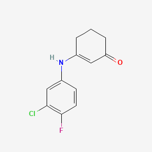 molecular formula C12H11ClFNO B2744131 3-[(3-氯-4-氟苯基)氨基]环己-2-烯-1-酮 CAS No. 724753-37-1