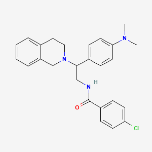 4-chloro-N-(2-(3,4-dihydroisoquinolin-2(1H)-yl)-2-(4-(dimethylamino)phenyl)ethyl)benzamide