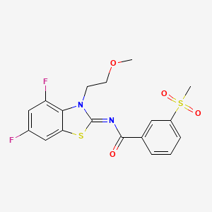 (E)-N-(4,6-difluoro-3-(2-methoxyethyl)benzo[d]thiazol-2(3H)-ylidene)-3-(methylsulfonyl)benzamide