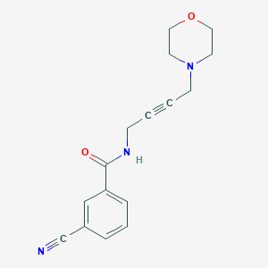 molecular formula C16H17N3O2 B2744144 3-氰基-N-(4-吗啉丁-2-炔-1-基)苯甲酰胺 CAS No. 1396866-56-0