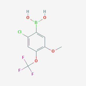molecular formula C8H7BClF3O4 B2744145 [2-Chloro-5-methoxy-4-(trifluoromethoxy)phenyl]boronic acid CAS No. 2096330-12-8