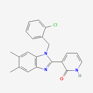 3-[1-(2-chlorobenzyl)-5,6-dimethyl-1H-1,3-benzimidazol-2-yl]-2(1H)-pyridinone
