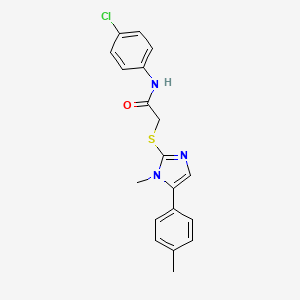 N-(4-chlorophenyl)-2-((1-methyl-5-(p-tolyl)-1H-imidazol-2-yl)thio)acetamide