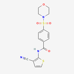 molecular formula C16H15N3O4S2 B2744165 N-(3-cyanothiophen-2-yl)-4-(morpholinosulfonyl)benzamide CAS No. 865545-81-9