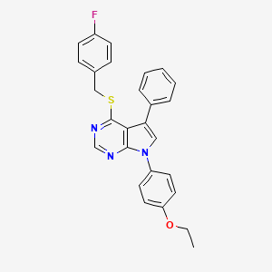 7-(4-ethoxyphenyl)-4-((4-fluorobenzyl)thio)-5-phenyl-7H-pyrrolo[2,3-d]pyrimidine