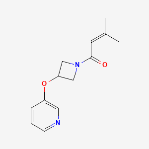 molecular formula C13H16N2O2 B2744185 3-Methyl-1-(3-(pyridin-3-yloxy)azetidin-1-yl)but-2-en-1-one CAS No. 1904127-61-2