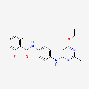 molecular formula C20H18F2N4O2 B2744186 N-(4-((6-ethoxy-2-methylpyrimidin-4-yl)amino)phenyl)-2,6-difluorobenzamide CAS No. 1021041-94-0
