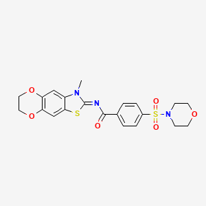 (E)-N-(3-methyl-6,7-dihydro-[1,4]dioxino[2',3':4,5]benzo[1,2-d]thiazol-2(3H)-ylidene)-4-(morpholinosulfonyl)benzamide