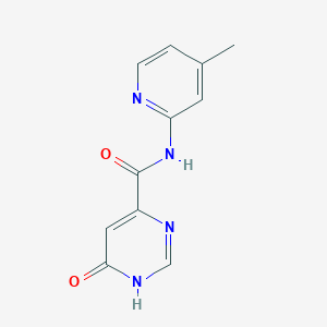 molecular formula C11H10N4O2 B2744197 6-hydroxy-N-(4-methylpyridin-2-yl)pyrimidine-4-carboxamide CAS No. 2034621-75-3