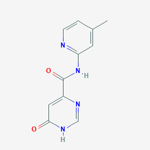 molecular formula C11H10N4O2 B2744197 6-羟基-N-(4-甲基吡啶-2-基)嘧啶-4-甲酰胺 CAS No. 2034621-75-3