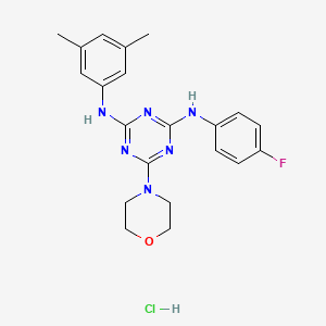 B2744201 N2-(3,5-dimethylphenyl)-N4-(4-fluorophenyl)-6-morpholino-1,3,5-triazine-2,4-diamine hydrochloride CAS No. 1179478-48-8