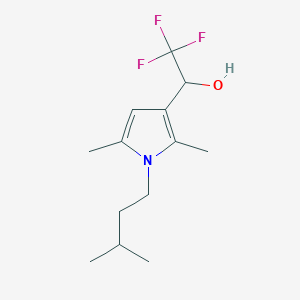 molecular formula C13H20F3NO B2744223 1-[2,5-dimethyl-1-(3-methylbutyl)-1H-pyrrol-3-yl]-2,2,2-trifluoroethan-1-ol CAS No. 790263-45-5