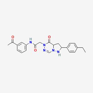 molecular formula C23H21N5O3 B2744225 N-(3-乙酰基苯基)-2-[2-(4-乙基苯基)-4-氧代-4H,5H-吡唑并[1,5-d][1,2,4]三唑-5-基]乙酰胺 CAS No. 1291839-11-6