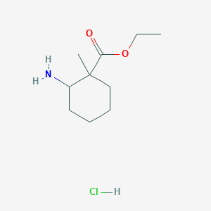 molecular formula C10H20ClNO2 B2744228 Ethyl 2-amino-1-methylcyclohexane-1-carboxylate hydrochloride CAS No. 2225136-12-7